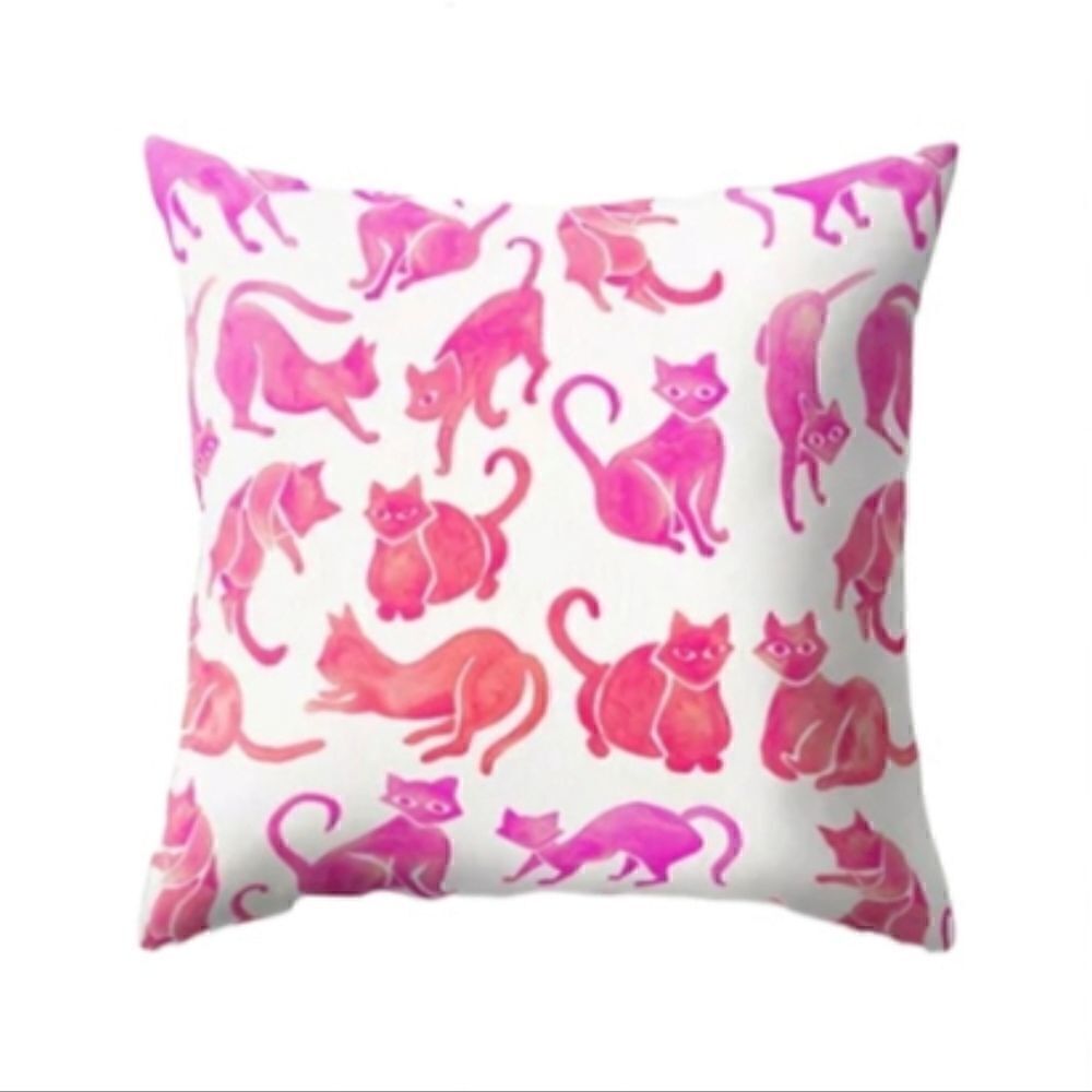 Kitty Cats Pattern Design Zippered Pillowcase for Accent Throw Pillow
